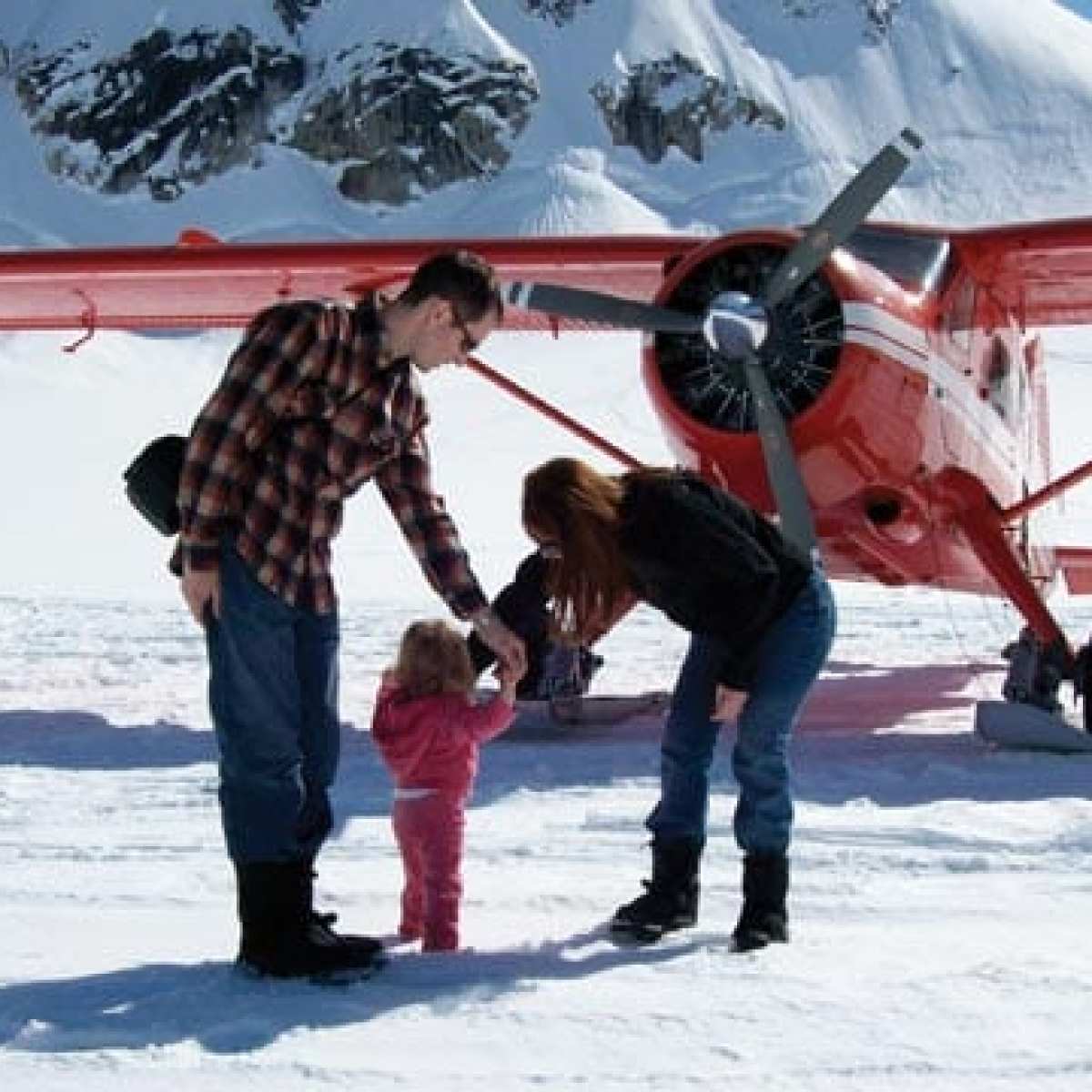 a airplane that is covered in snow