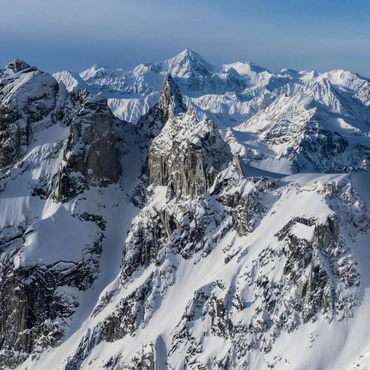 a view of a snow covered mountain