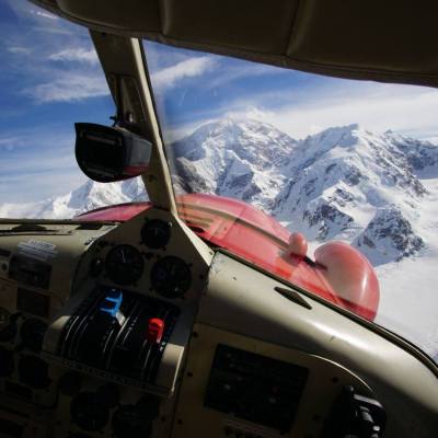 a view of a snow covered mountain