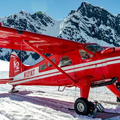 a airplane that is covered in snow
