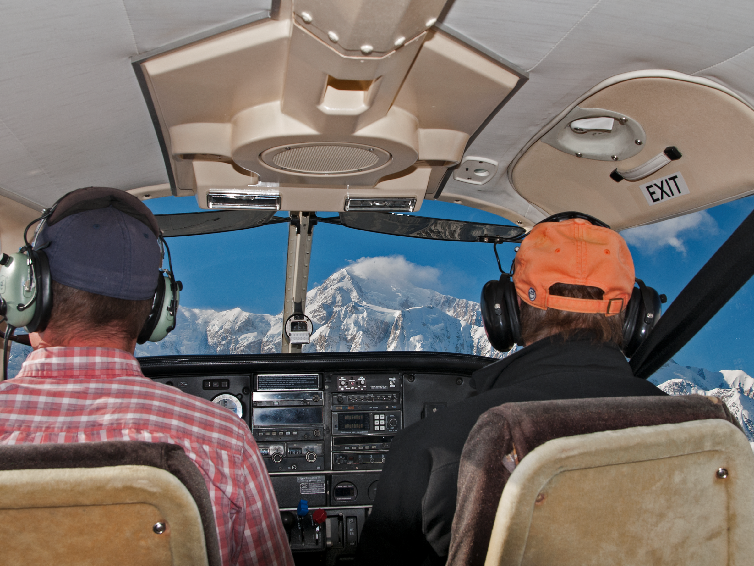 a pilot and co pilot flying a plane