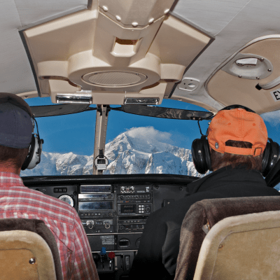a pilot and co pilot flying a plane