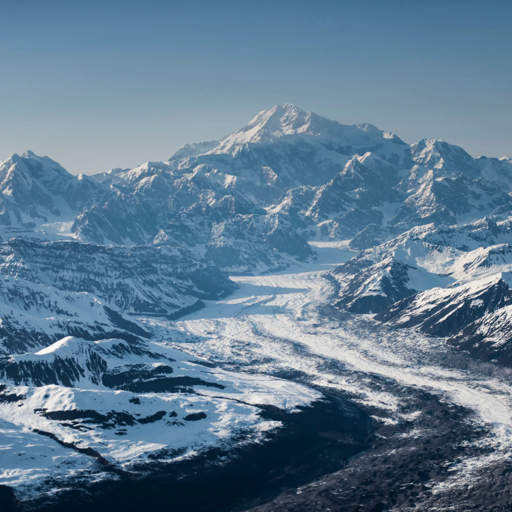 a view of a snow covered mountain