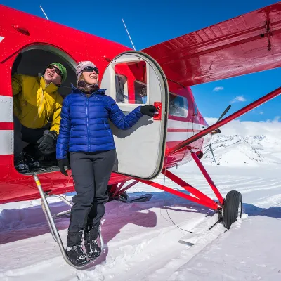 a person standing in the snow