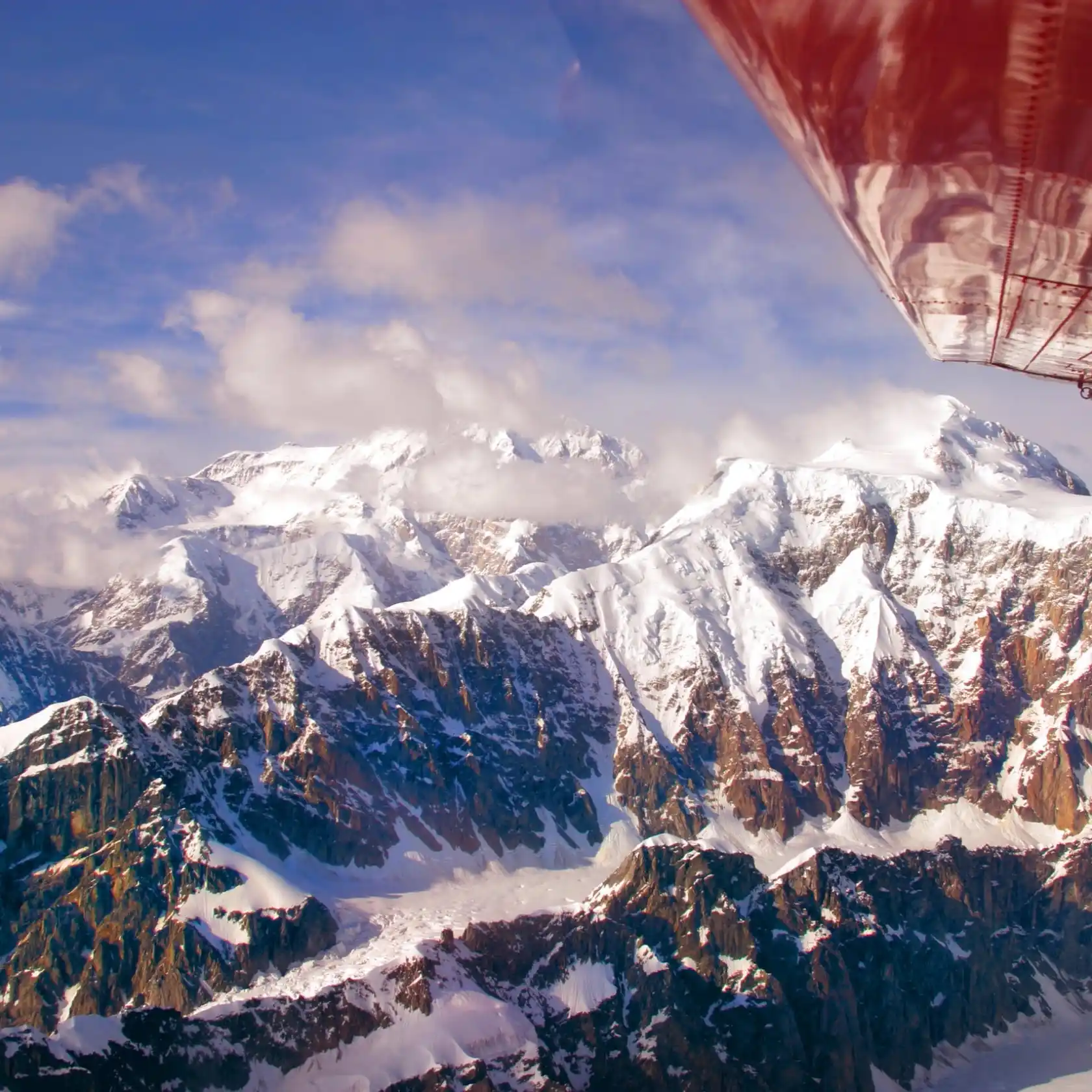 a view of a snow covered mountain