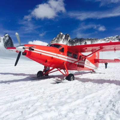 a airplane that is covered in snow