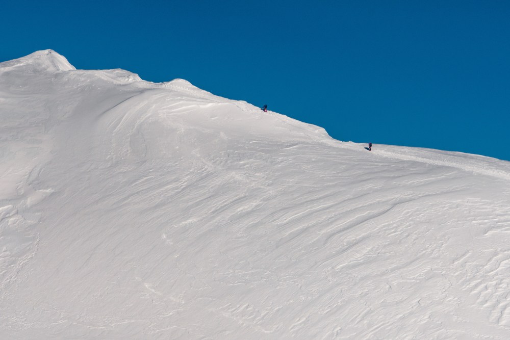 Climbers on their way to the summit of Denali