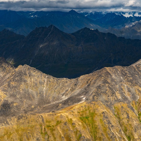 a canyon with a mountain in the background