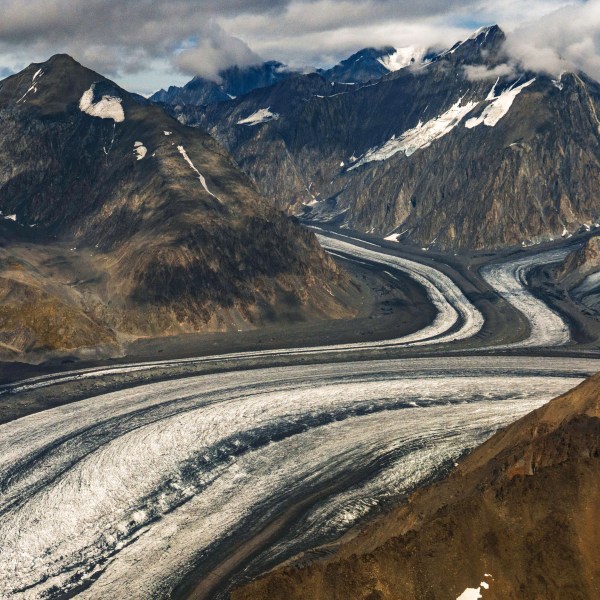 a view of a snow covered mountain