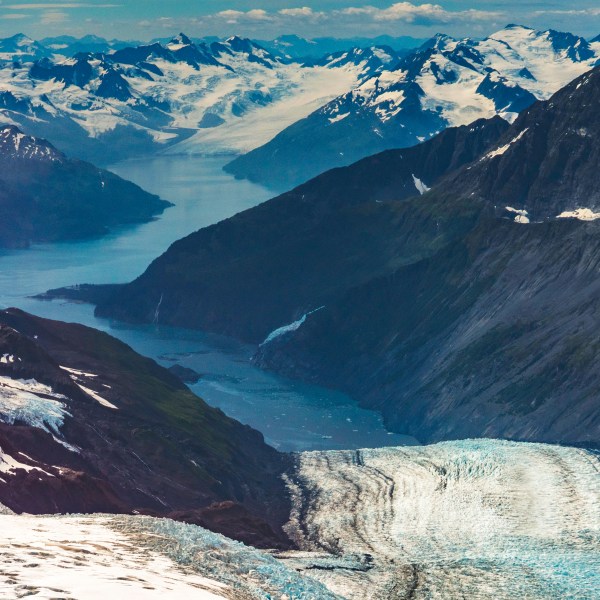 a view of a snow covered mountain