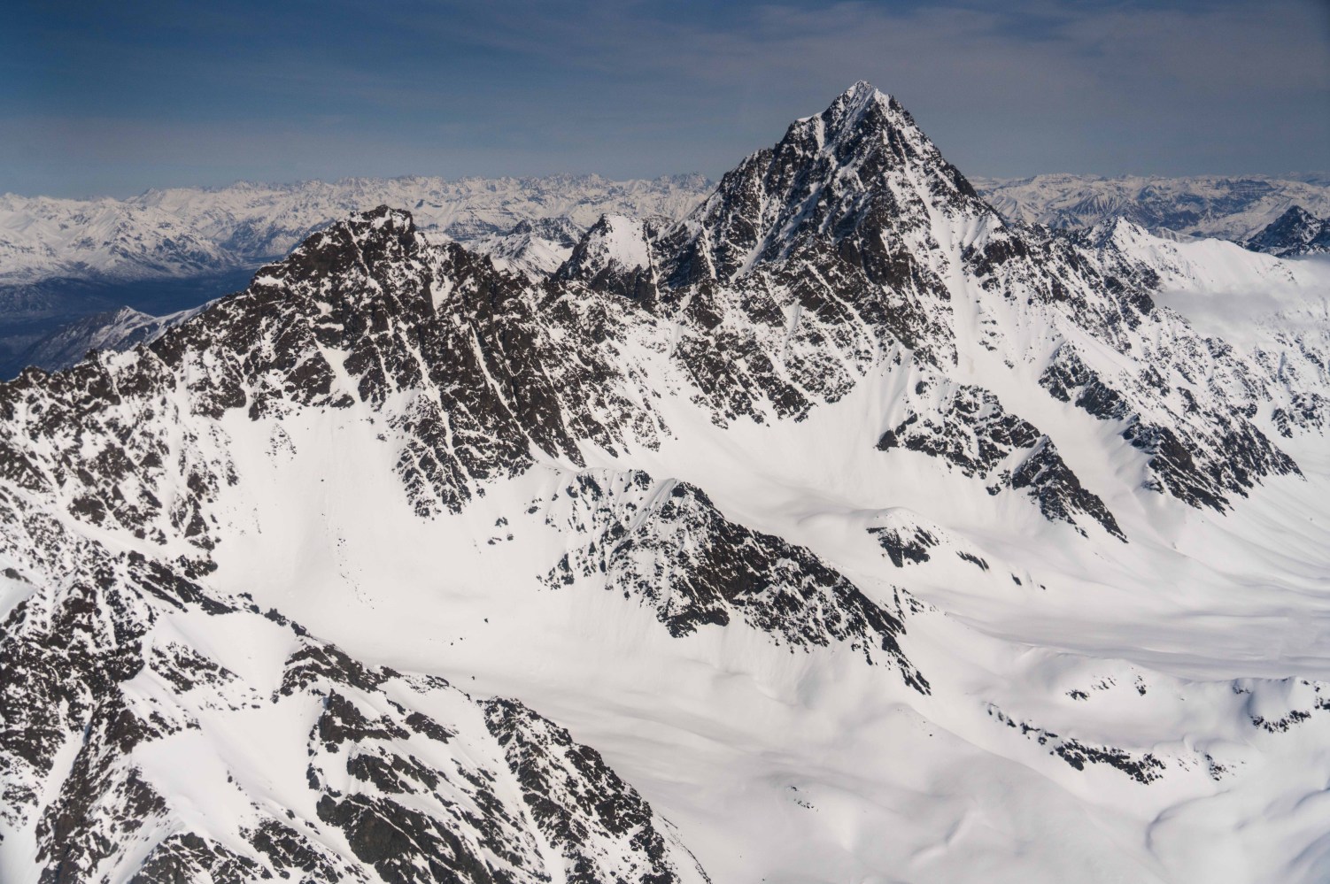 a view of a snow covered mountain