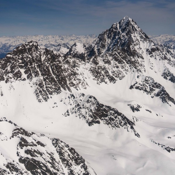 a view of a snow covered mountain