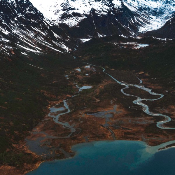 a close up of a snow covered mountain
