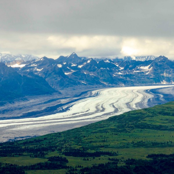 a view of a snow covered mountain
